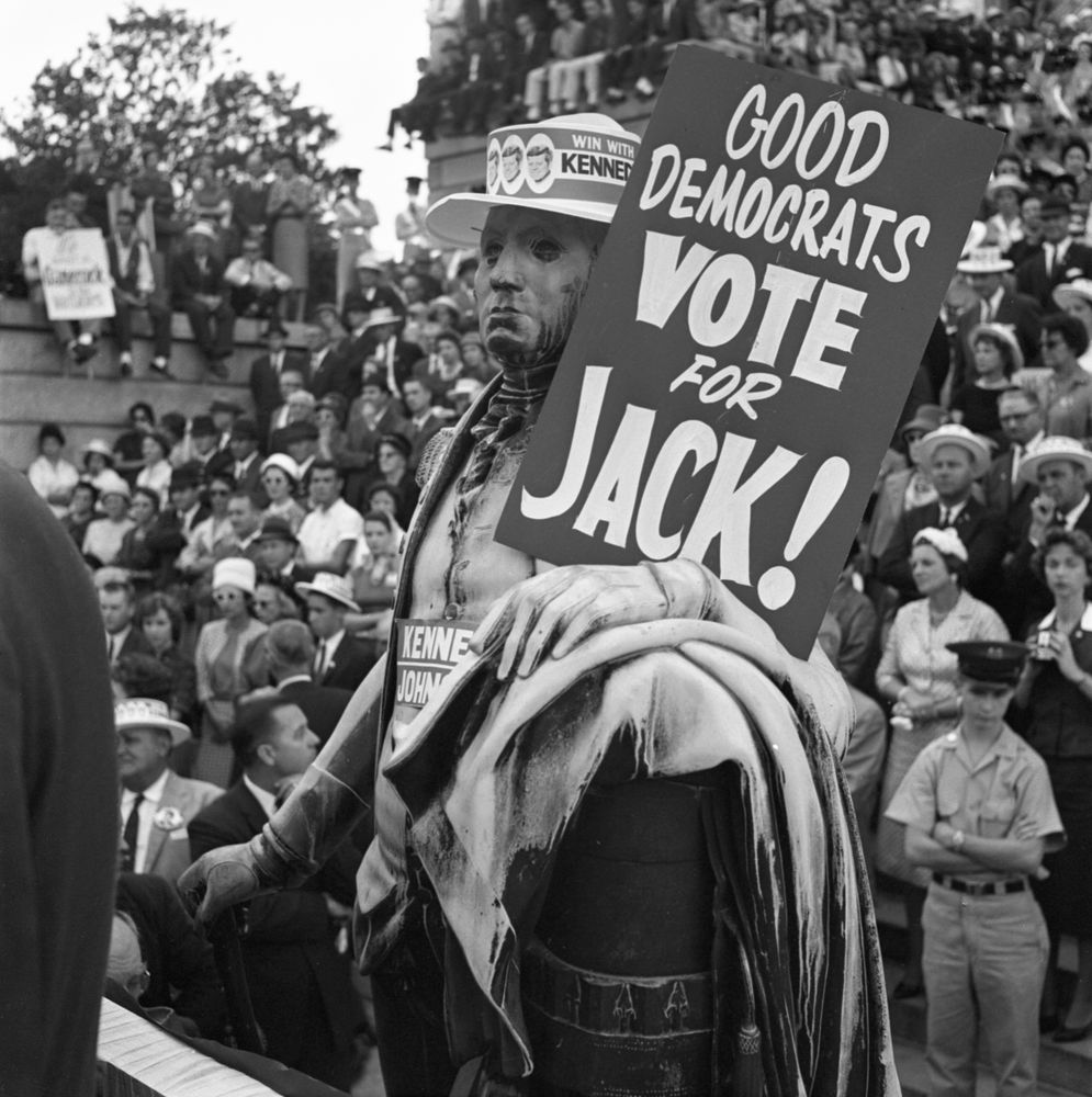 SWPC-JFK-091-010. In South Carolina, A 1960 Presidential Campaign Sign Reads "Good Democrats ...